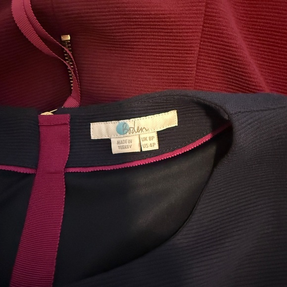 Boden Elegant Colorblock Sleeveless Dress - Navy and Burgundy - Picture 6 of 6